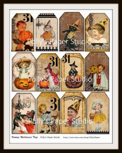 Vintage Halloween Tags Digital Collage for Etsy 2013-006