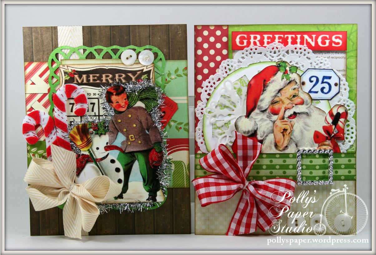 Retro christmas creativity kit cards 2  Polly's Paper Studio
