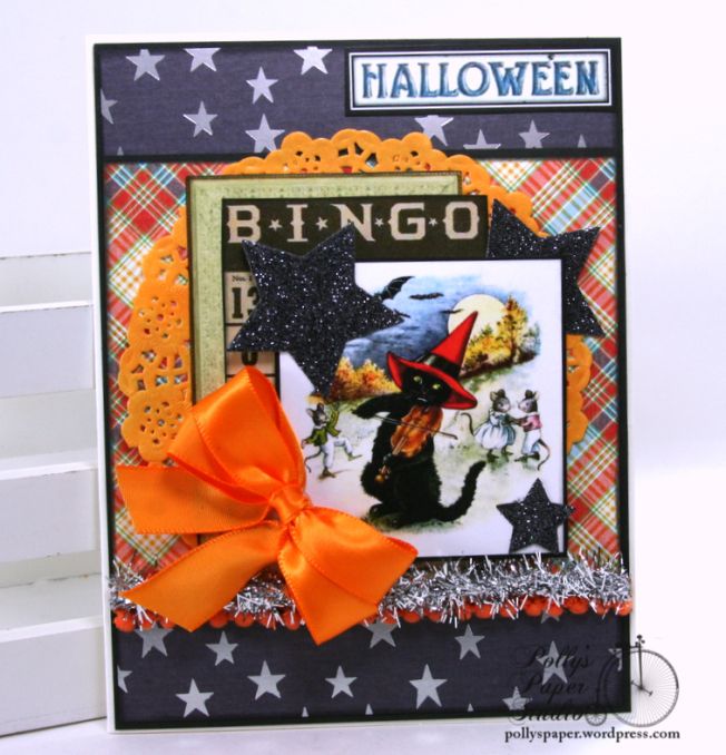 Halloween Bingo Cat Greeting Card Polly's Paper Studio 02