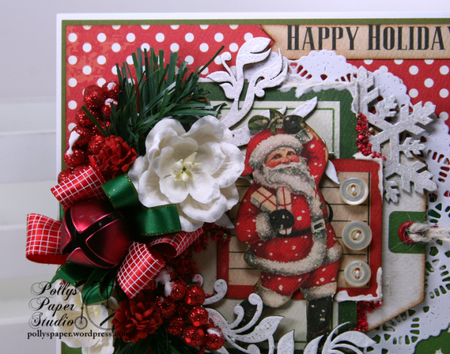 Happy Holidays Vintage Santa Greeting Card Polly's Paper Studio 04