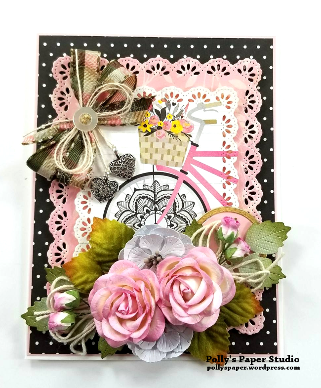Pretty Pink Bicycle Greeting Card Polly's Paper Studio 01